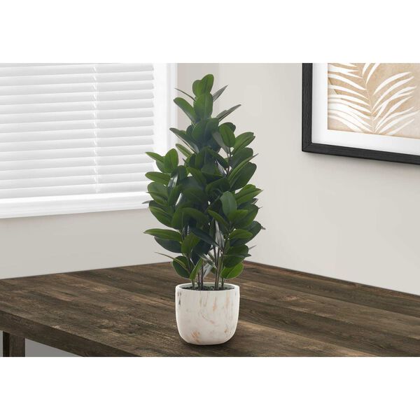 White Green 31-Inch Indoor Floor Potted Real Touch Decorative Artificial Plant, image 2